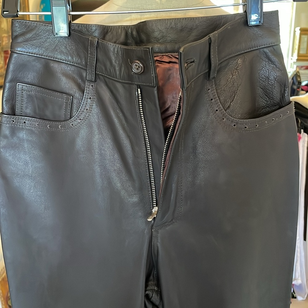 Vintage Leather Clemonts Ribeiro high waisted, leather pants, lined, EUC EU36